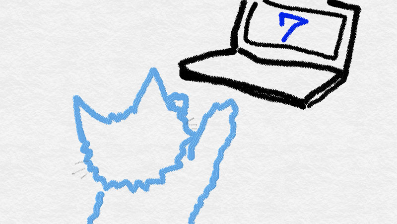 古いPC捨ててる黒猫